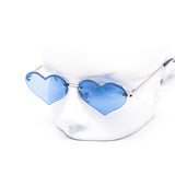 12 Pack: Rimless Mini Color Hearts Wholesale Sunglasses