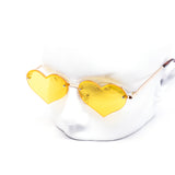 12 Pack: Rimless Mini Color Hearts Wholesale Sunglasses