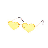 12 Pack: Rimless Mini Color Hearts Wholesale Sunglasses