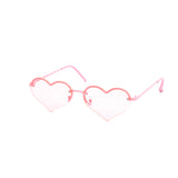 12 Pack: Rimless Mini Color Hearts Wholesale Sunglasses