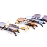 12 Pack: Rimless Gradient Feline Connection Wholesale Sunglasses