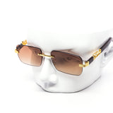 12 Pack: Rimless Gradient Feline Connection Wholesale Sunglasses