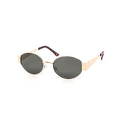 12 Pack: Chic Oval Metal Color Wholesale Sunglasses