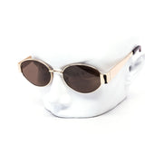 12 Pack: Chic Oval Metal Color Wholesale Sunglasses