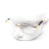 12 Pack: Rimless Clear Miter-cut Wood Temple Wholesale Eyeglasses