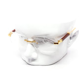 12 Pack: Rimless Clear Miter-cut Wood Temple Wholesale Eyeglasses