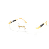 12 Pack: Rimless Clear Miter-cut Wood Temple Wholesale Eyeglasses