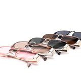 12 Pack: Bold Metal Rectangle Shades Wholesale Sunglasses