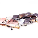 12 Pack: Semi-Rimless Oversized Octagonal Gradient Sunglasses Wholesale Sunglasses