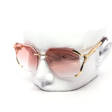 12 Pack: Semi-Rimless Oversized Octagonal Gradient Sunglasses Wholesale Sunglasses