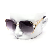 12 Pack: Semi-Rimless Oversized Octagonal Gradient Sunglasses Wholesale Sunglasses