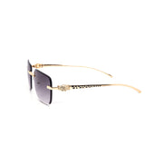 12 Pack: Rimless Gradient Feline Metal Temples Wholesale Sunglasses