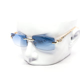 12 Pack: Jaguar-Inspired Feline Rimless Color Gradient Wholesale Sunglasses