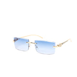 12 Pack: Jaguar-Inspired Feline Rimless Color Gradient Wholesale Sunglasses