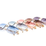 12 Pack: Jaguar-Inspired Feline Rimless Color Gradient Wholesale Sunglasses