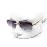 12 Pack: Jaguar-Inspired Feline Rimless Color Gradient Wholesale Sunglasses