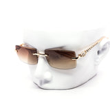 12 Pack: Jaguar-Inspired Feline Rimless Color Gradient Wholesale Sunglasses