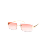 12 Pack: Jaguar-Inspired Feline Rimless Color Gradient Wholesale Sunglasses