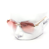 12 Pack: Luxury Hexagon Gradient Rimless Wholesale Sunglasses