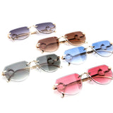 12-Pack: LuxEdge Rimless Gradient Aviators Wholesale Sunglasses