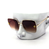 12 Pack: Luxury Skull Accent Square Metal Wholesale Sunglasses