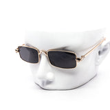 12 Pack: Chic Skinny Rectangle Metal Frame Wholesale Sunglasses