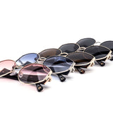 12 Pack: Luxury Tear-Oval Metal Accent Fashion Wholesale Sunglasses