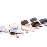 12 Pack: Chic Semi-Rimless Diamond Cut Wholesale Sunglasses