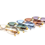 12 Pack: Luxury Rimless Gradient Rectangular Wholesale Sunglasses