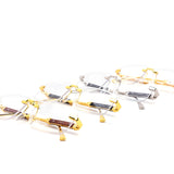 12 Pack: Luxury Clear Rimless Rectangular Fashion Wholesale Sunglasses