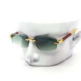 12 Pack: Rimless Trapezoid Gradient Luxury Metal Wholesale Sunglasses