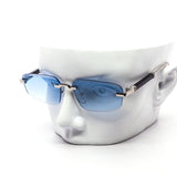 12 Pack: Rimless Trapezoid Gradient Luxury Metal Wholesale Sunglasses