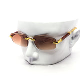 12 Pack: Rimless Trapezoid Gradient Luxury Metal Wholesale Sunglasses