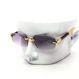 12 Pack: Rimless Trapezoid Gradient Luxury Metal Wholesale Sunglasses