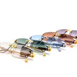 12 Pack: Rimless Trapezoid Gradient Luxury Metal Wholesale Sunglasses