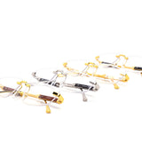 12 Pack: Ultra-Luxe Rimless Clear Trapezoid Wholesale Sunglasses