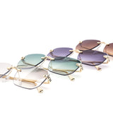12 Pack: Luxe Panther Arm Hex Cut Gradient Wholesale Sunglasses