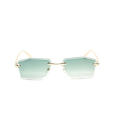 12 Pack: Sharp Rimless Miter-Cut Gradient Serpent Accented Wholesale Sunglasses