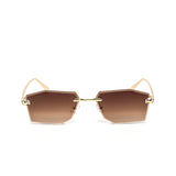 12 Pack: Sharp Rimless Miter-Cut Gradient Serpent Accented Wholesale Sunglasses