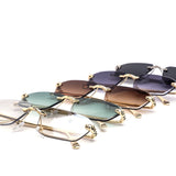 12 Pack: Sleek Oval-Edged Luxe Rimless Panther Wholesale Sunglasses