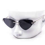 12 Pack: Fierce Rimless Cat-Eye Sunglasses Leopard Accented Wholesale Sunglasses