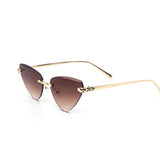 12 Pack: Fierce Rimless Cat-Eye Sunglasses Leopard Accented Wholesale Sunglasses