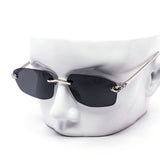 12 Pack: Slim Rimless Gradient Serpent Wholesale Sunglasses