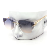 12 Pack: Panthera Rimless Glam Luxury Gradient Sunglasses Wholesale