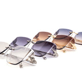 12 Pack: Panthera Rimless Glam Luxury Gradient Sunglasses Wholesale