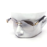 12 Pack: Panther Accent Rimless Color Gradient Wholesale Sunglasses