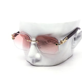 12 Pack: Panther Accent Rimless Color Gradient Wholesale Sunglasses