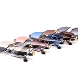 12 Pack: Panther Accent Rimless Color Gradient Wholesale Sunglasses