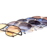 12 Pack: Skyline Luxe Gradient Aviator Metal Sunglasses Wholesale