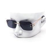 12 Pack: Rimless Gradient Square Sleek Metal Wholesale Sunglasses